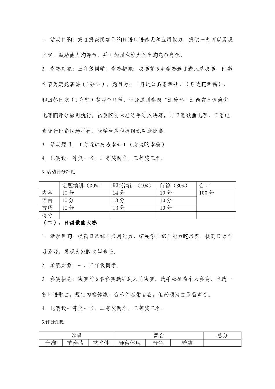 2025年外国语学院日语技能竞赛月总决赛策划书_第2页