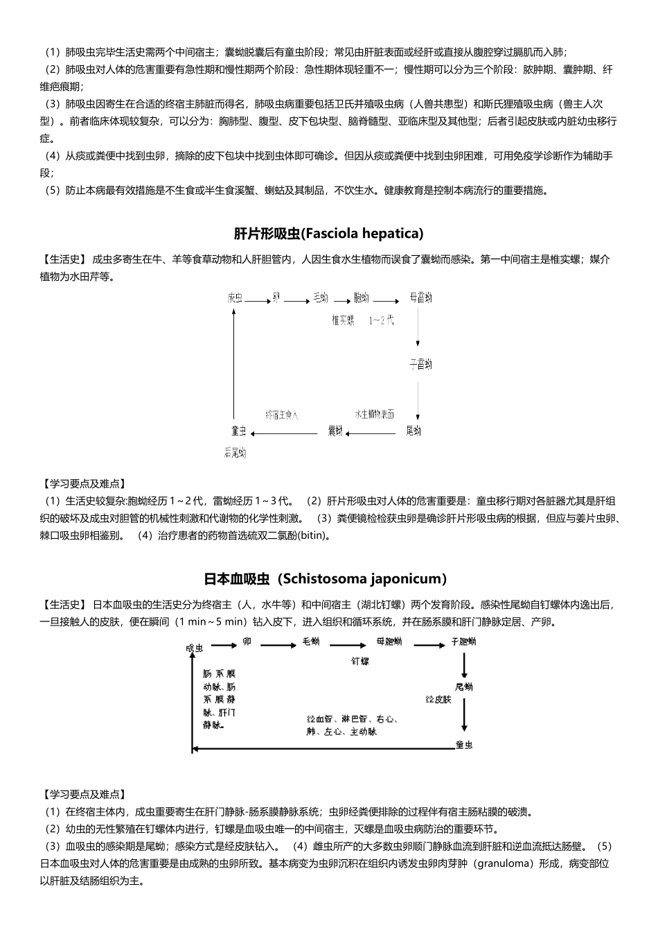 2025年医学寄生虫生活史要点重点考点_第3页