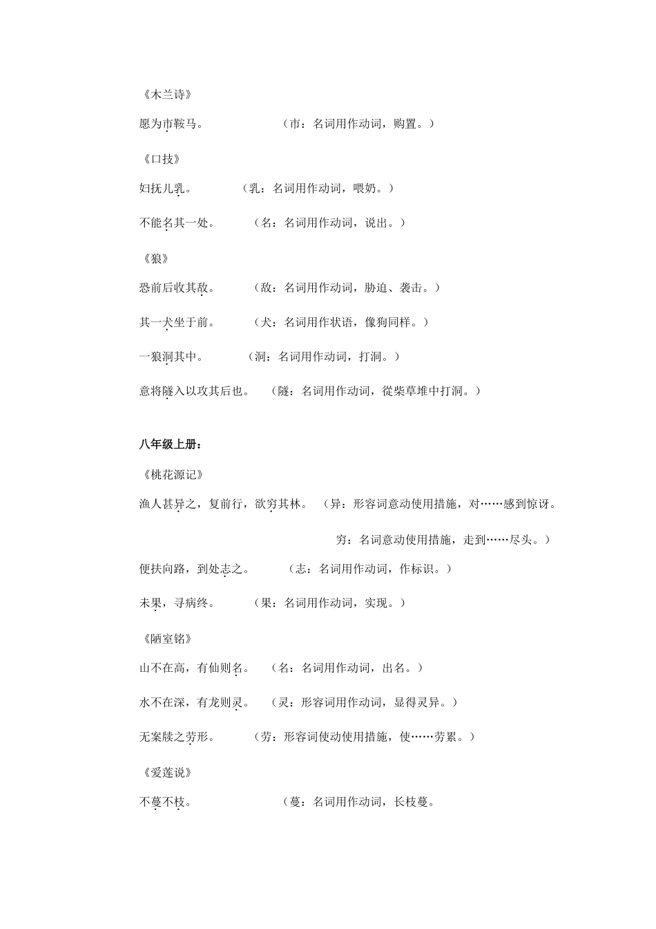 2025年初中文言文词类活用归纳_第2页