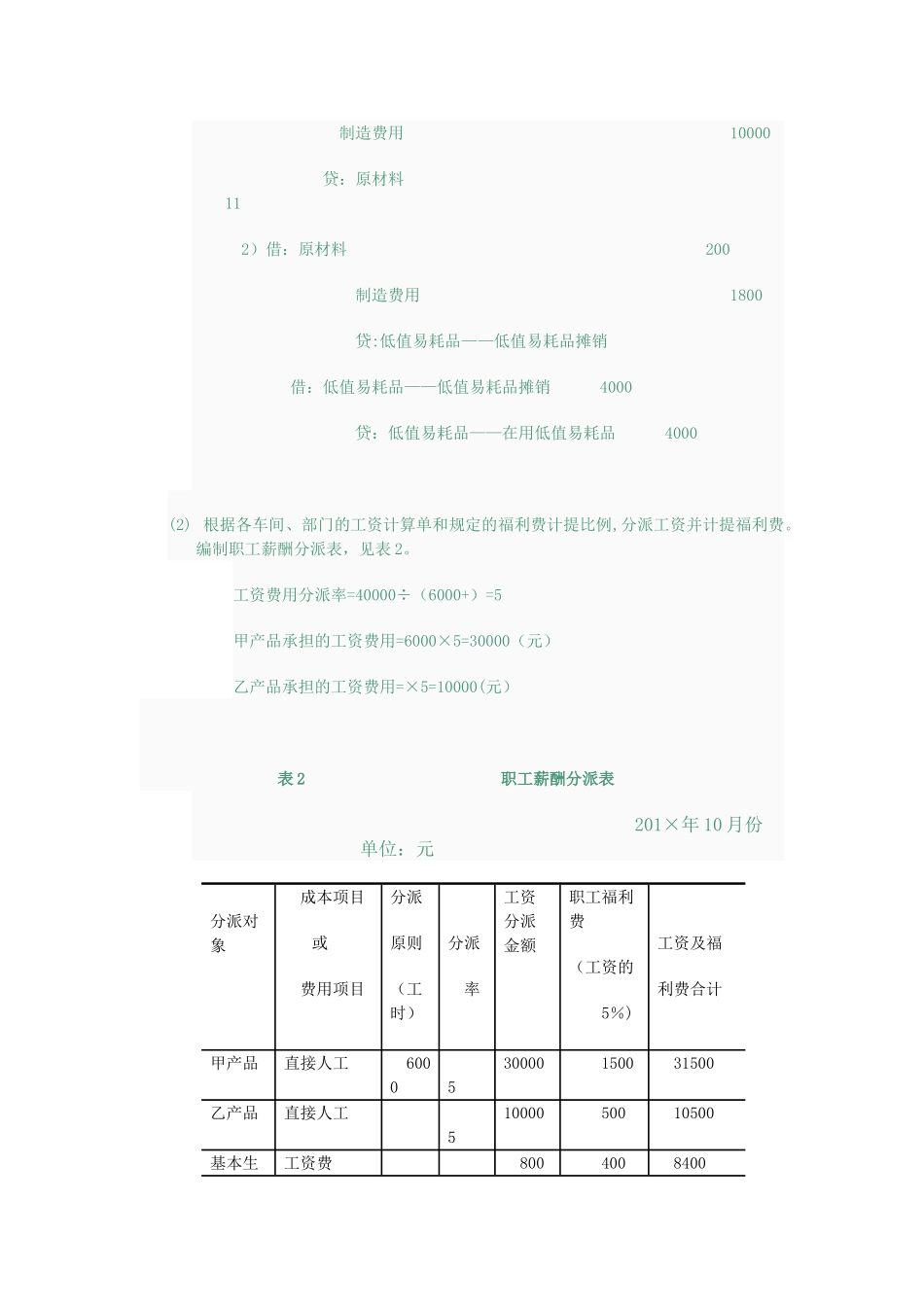 2025年电大成本会计形成性考核作业答案_第3页