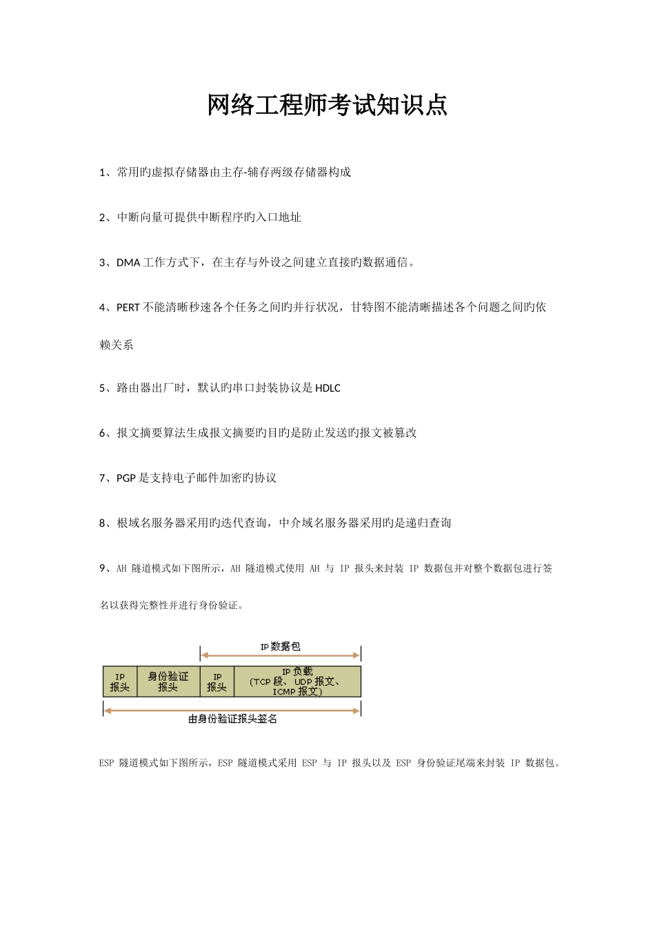2025年必看软考网络工程师考试知识点必考知识点_第1页