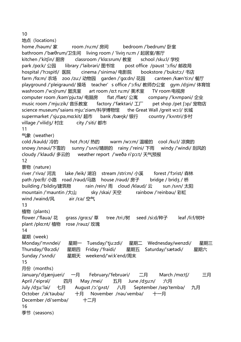 2025年小升初英语单词分类大全_第3页