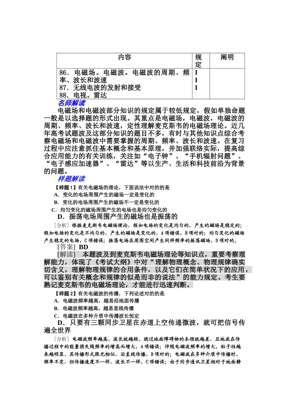 2025年高三物理第一轮考点及考纲复习题_第1页
