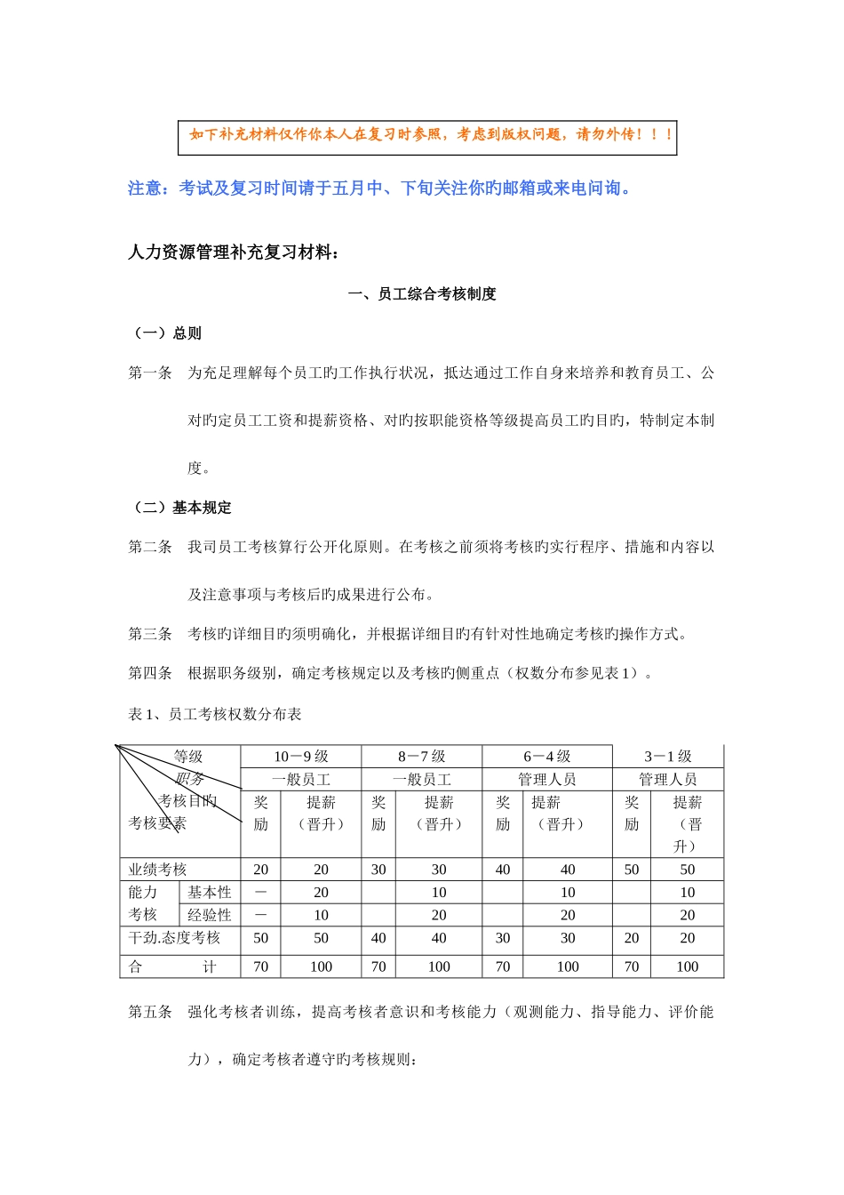 2025年人力资源管理师补充复习材料_第1页