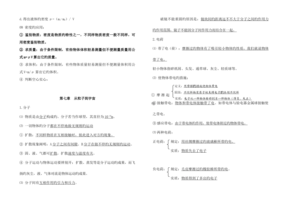 2025年八年级物理下册知识点梳理_第3页