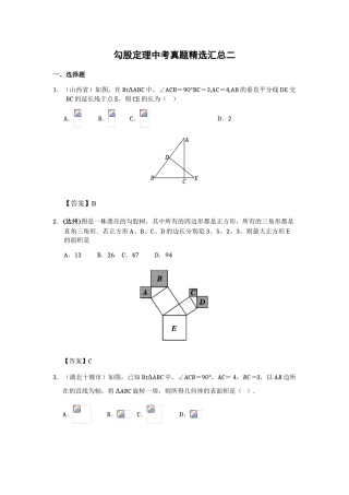 2025年勾股定理中考真题汇总二