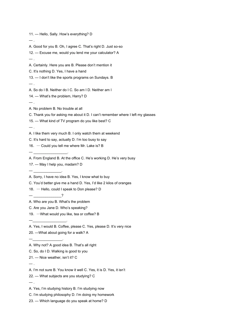 2025年安徽电大开放教育英语期末复习交际语词汇完型填空部分复习题新版_第2页