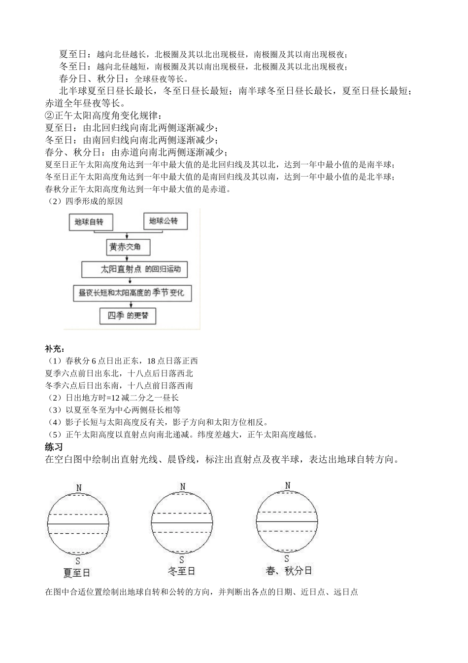 2025年完整高中地理必修一知识点总结_第3页