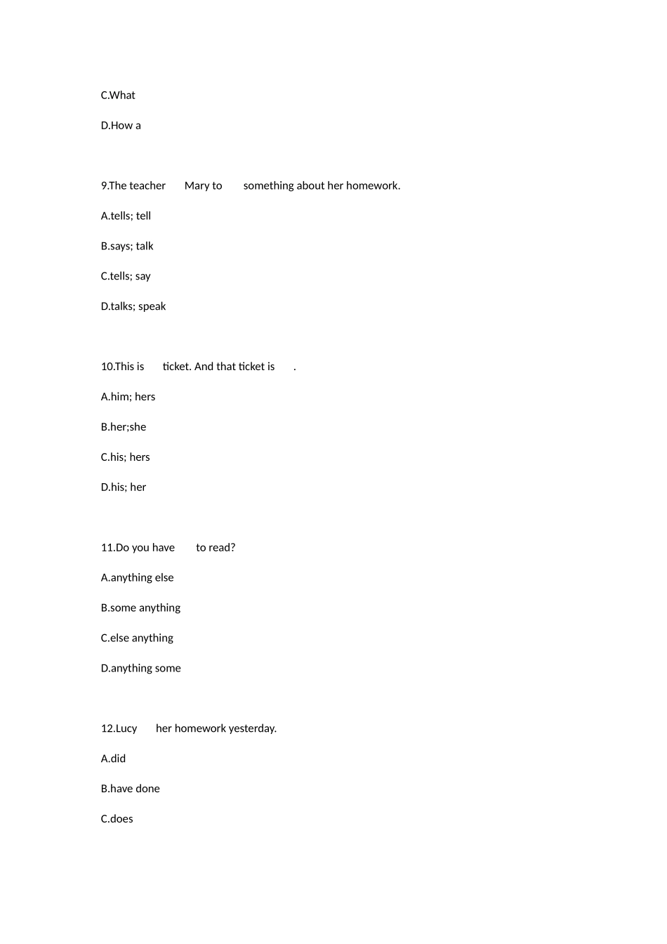 2025年六级英语入班测试题目元旦短训班_第3页