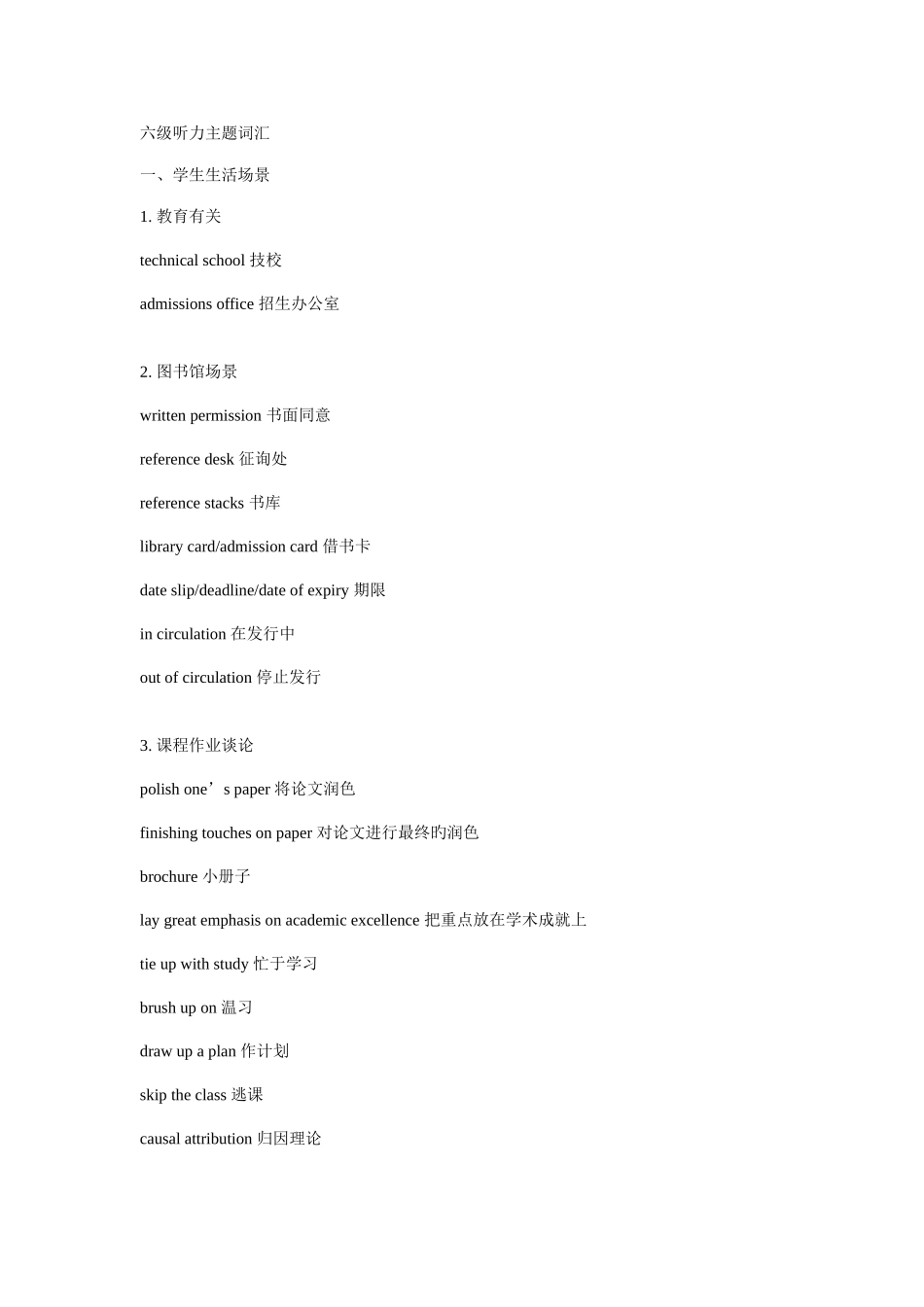 2025年六级听力主题词汇_第1页