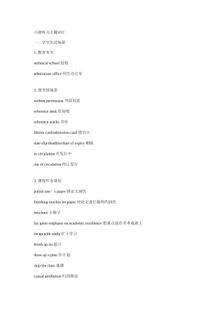 2025年六级听力主题词汇