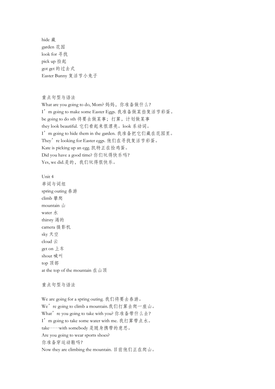 2025年闽教版小学英语五年级下册知识点_第3页