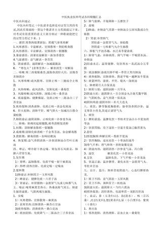 2025年中医执业医师考试各科精华汇总
