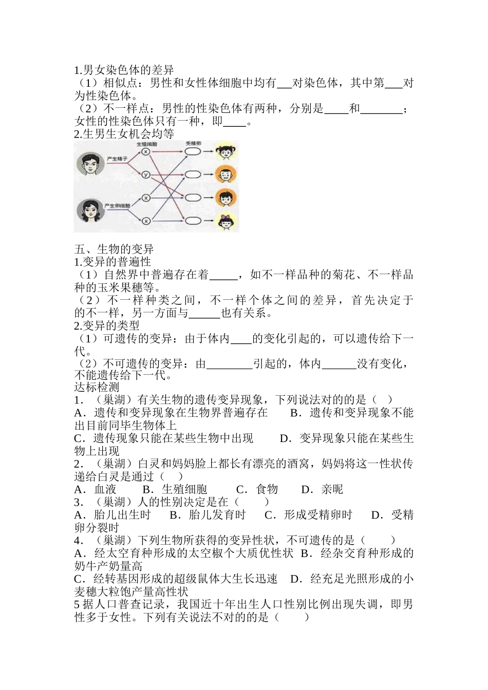 2025年中考生物知识点梳理复习检测_第2页