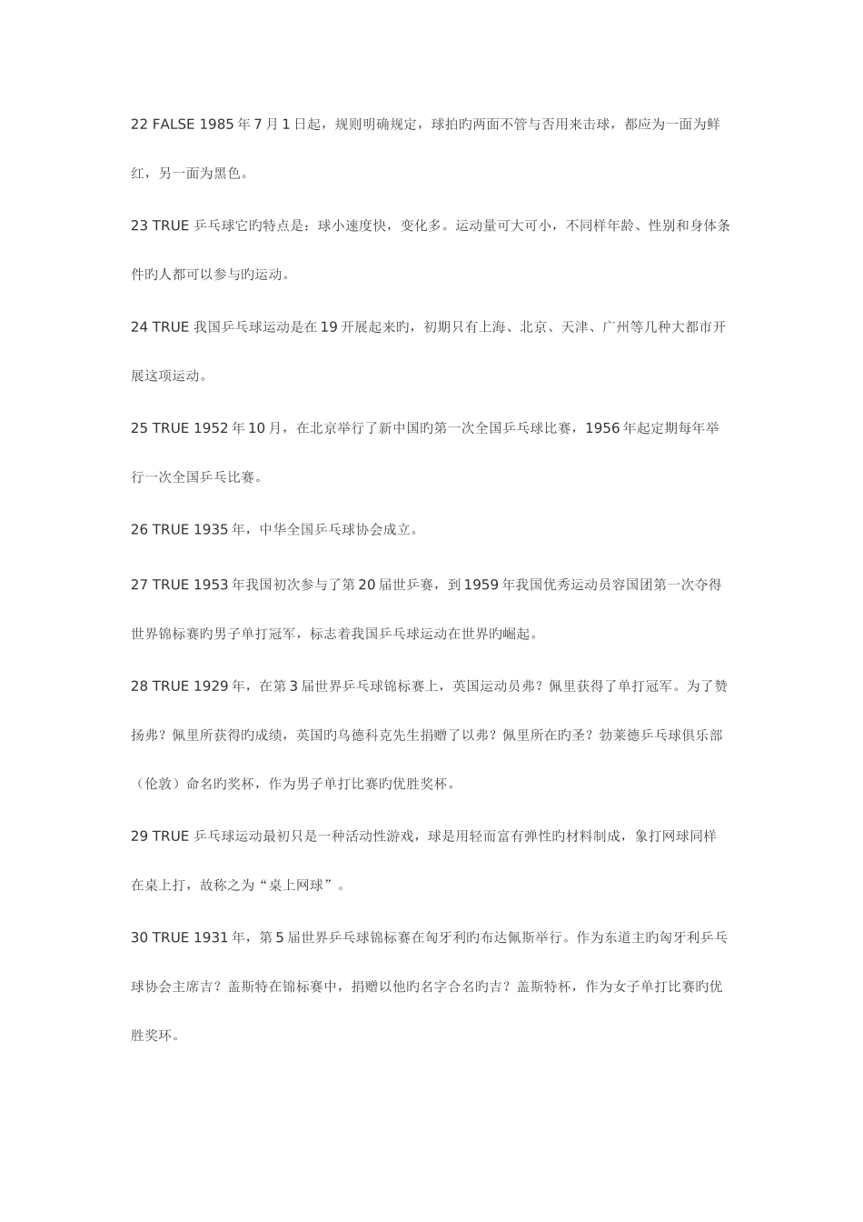 2025年大学乒乓球理论考试试题库自动保存的_第3页