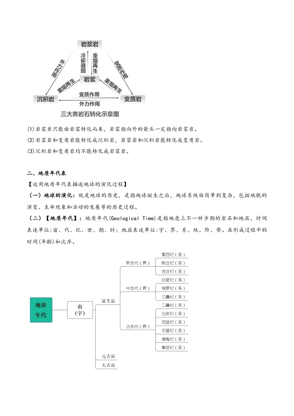 2025年高考地理二轮复习高频考点突破6.2岩石圈的物质循环与地质年代_第3页
