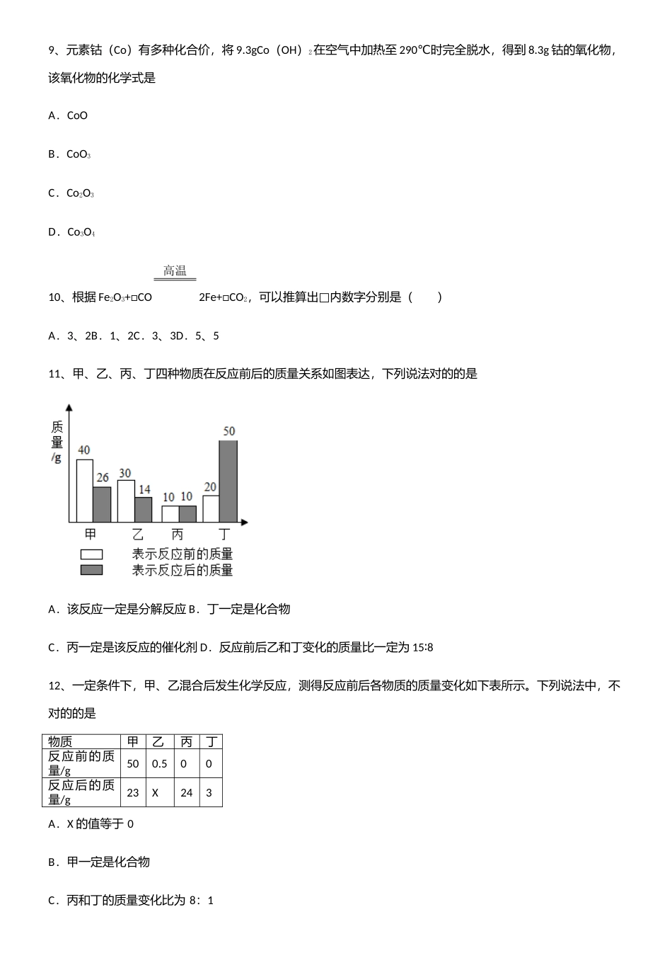 2025年初中九年级化学第五单元化学方程式常考点_第3页