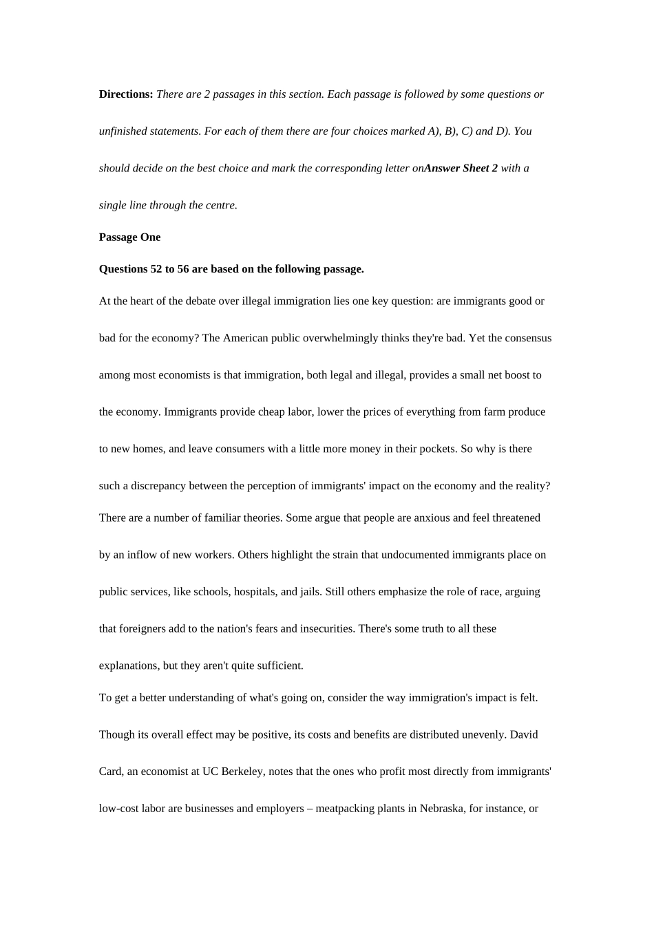 2025年大学英语六级考试真题与答案_第3页