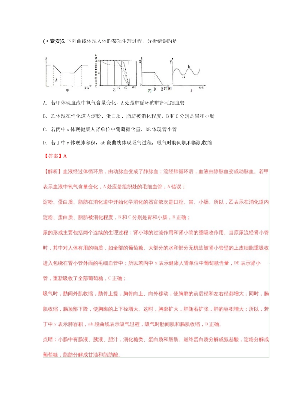 2025年中考生物真题分类汇编综合人体_第1页