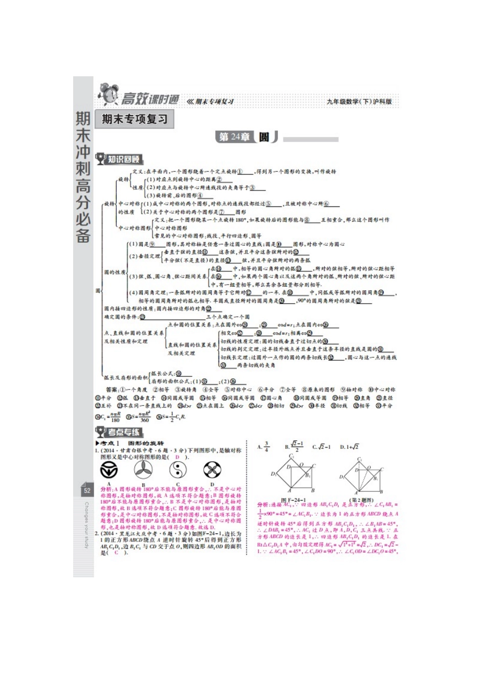 2025年九年级数学下册章节知识点专题训练_第1页