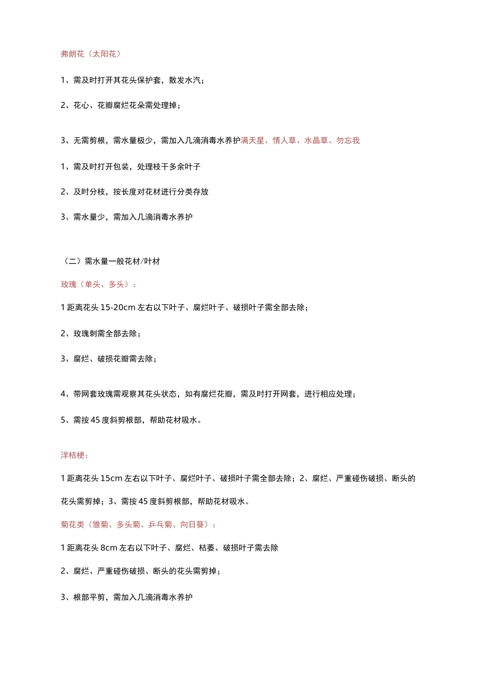 (完整版)鲜花日常养护方法与规范_第2页