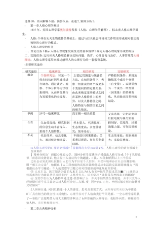 (完整版)人格心理学重点郑雪
