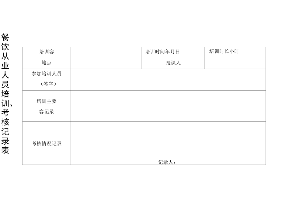 单位食堂适用表格模板_第1页