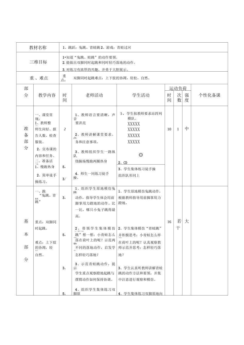 一年级体育教学-跳跃完整单元设计_第1页