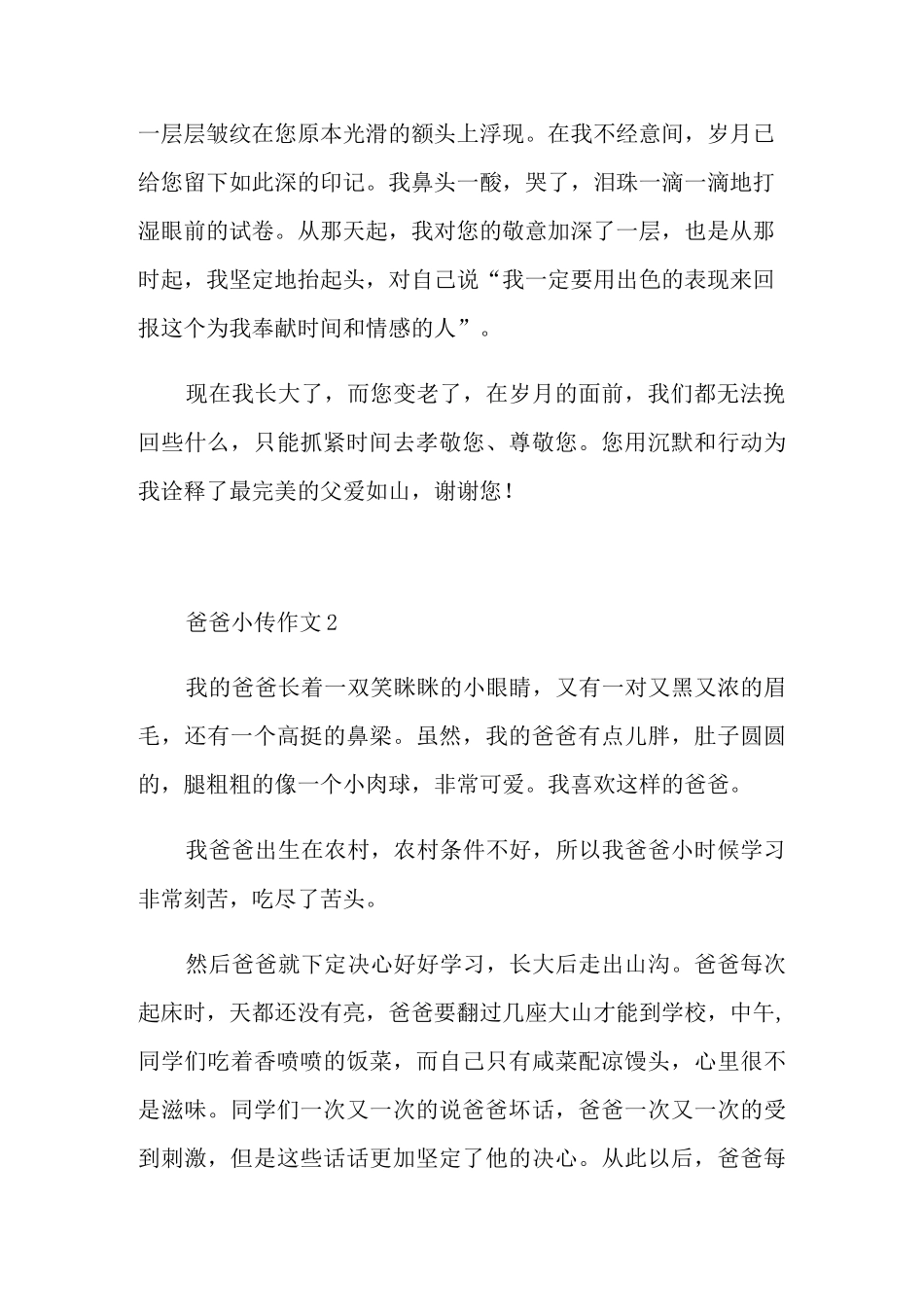 爸爸小传初二作文600字_第2页