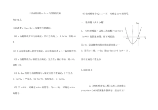 二次函数系数abc与图像关系练习题