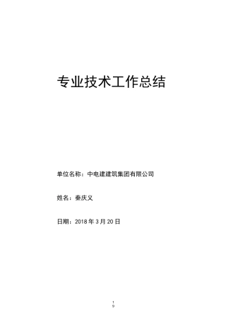 高级工程师评审专业技术工作总结