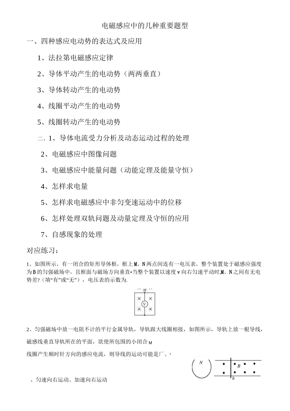 电磁感应中几种重要题型_第1页