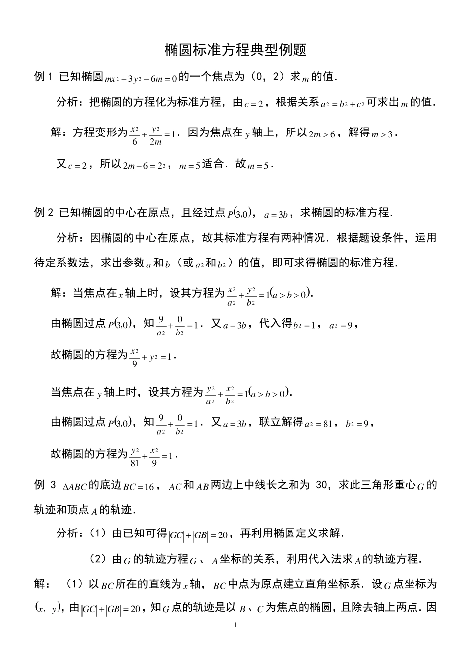 椭圆经典解题思路_第1页