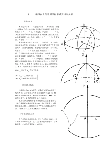 椭球面上的常用坐标系及其相互关系