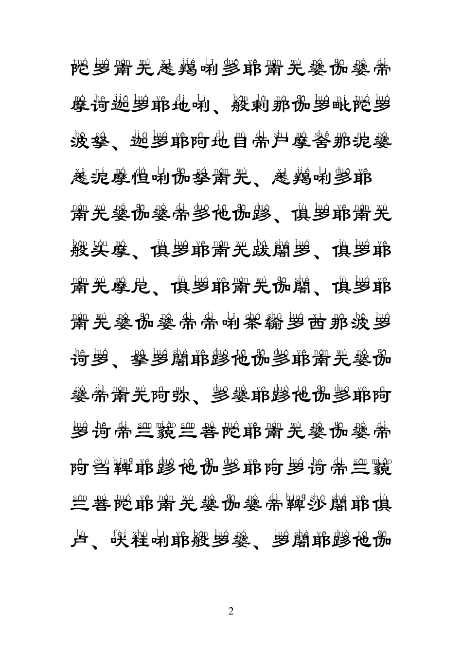 楞严咒(简体大字拼音注)_第2页