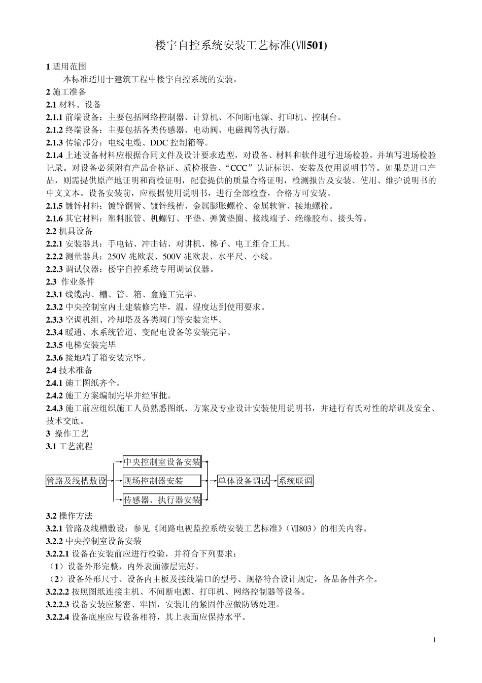 楼控自控系统安装工艺标准_第1页