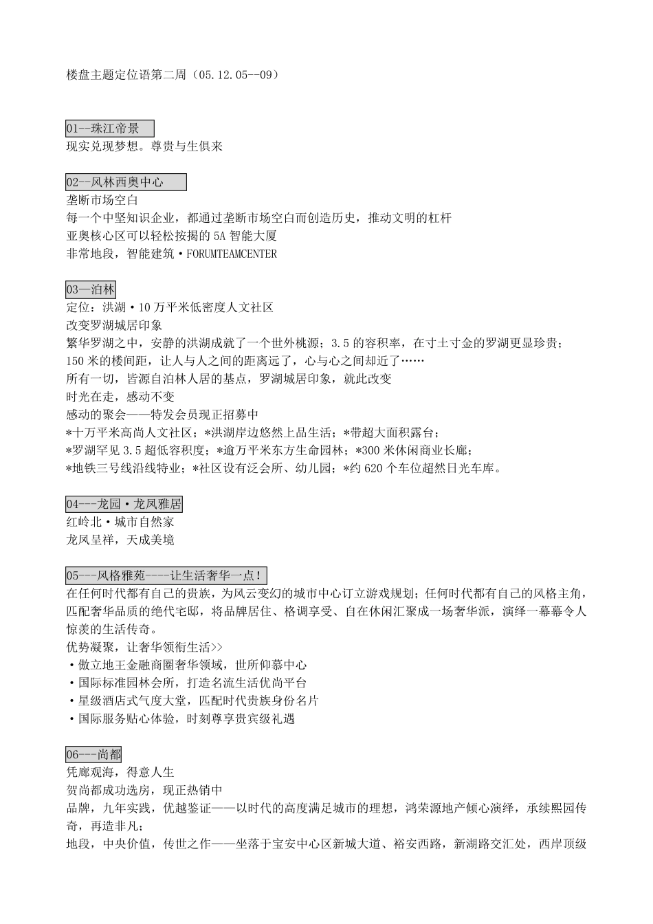 楼盘主题定位语+广告语(60条)之二_第1页