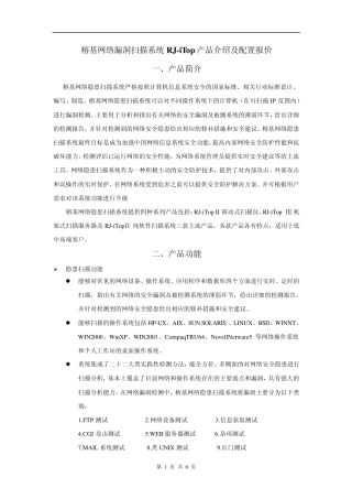 榕基网络隐患扫描系统RJiTop简介及配置报价