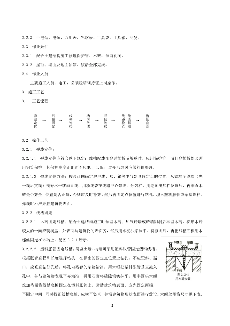 槽板配线安装施工工艺艺标准_第2页