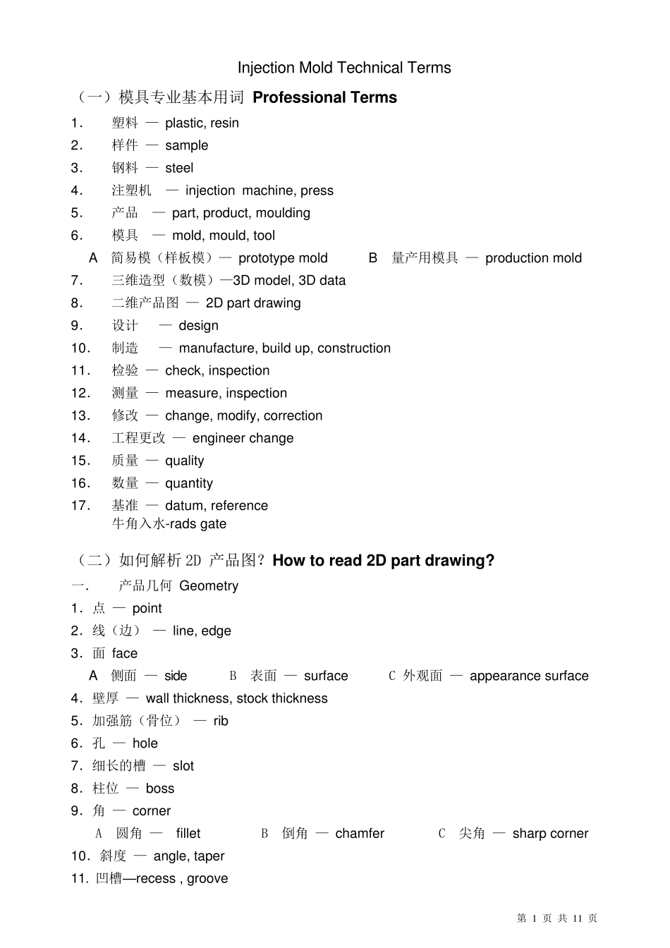 模具专业英语词汇_第1页