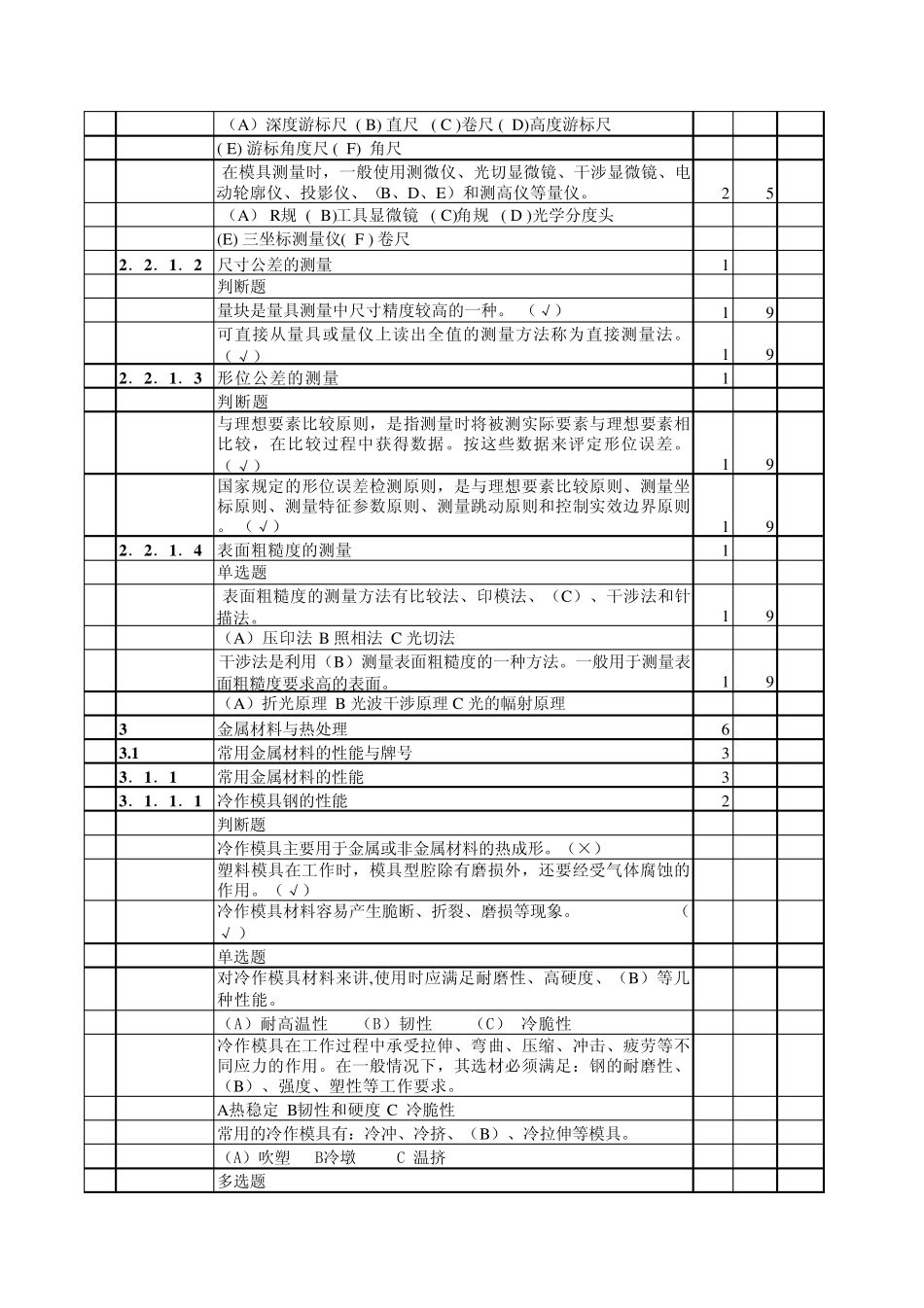 模具制造工试题_第3页