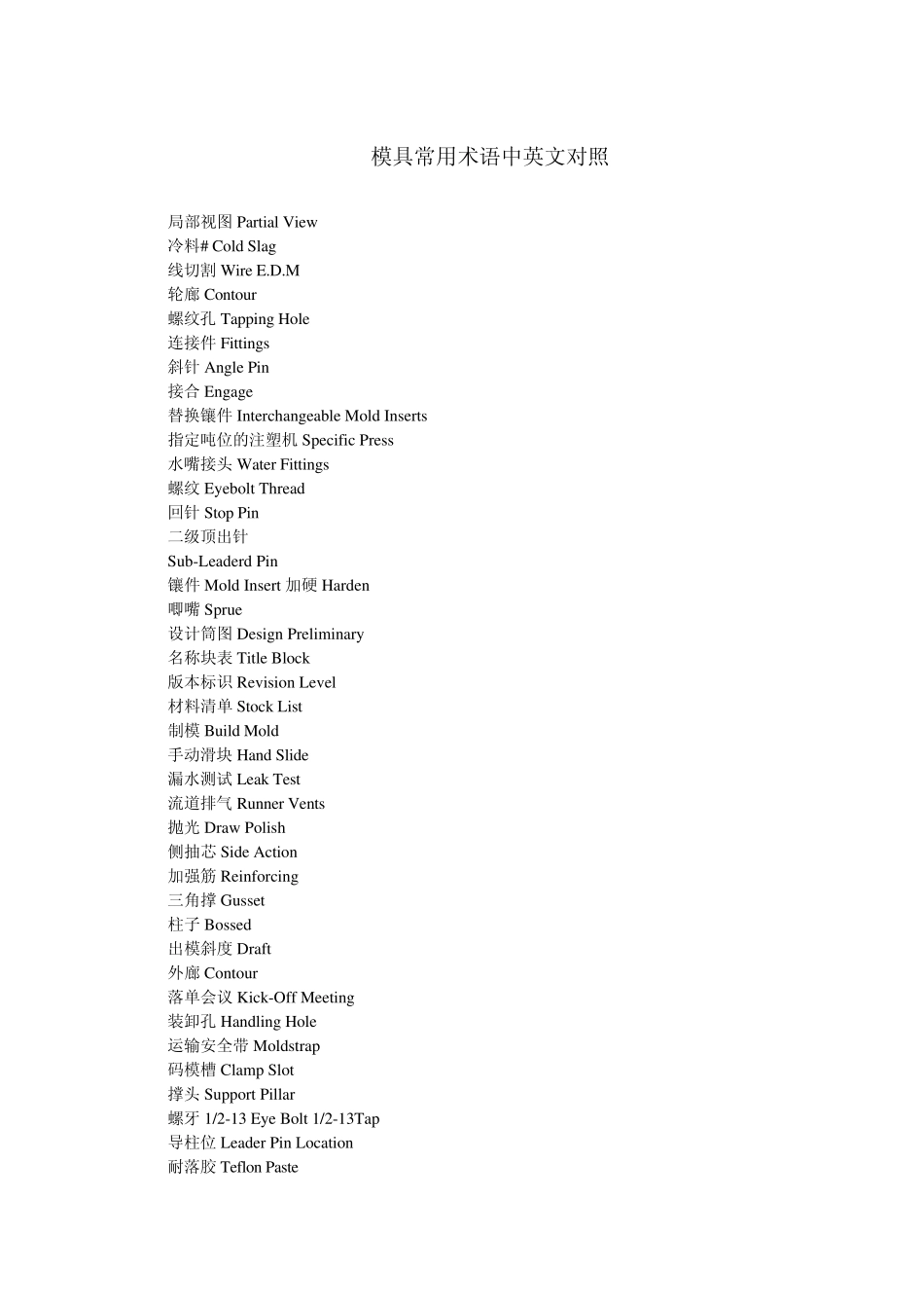 模具工业中英文翻译_第1页