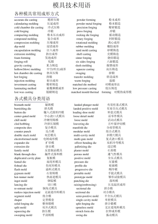 模具技术用语