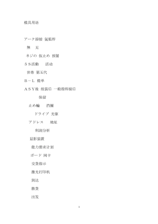 模具方面日语_专业术语