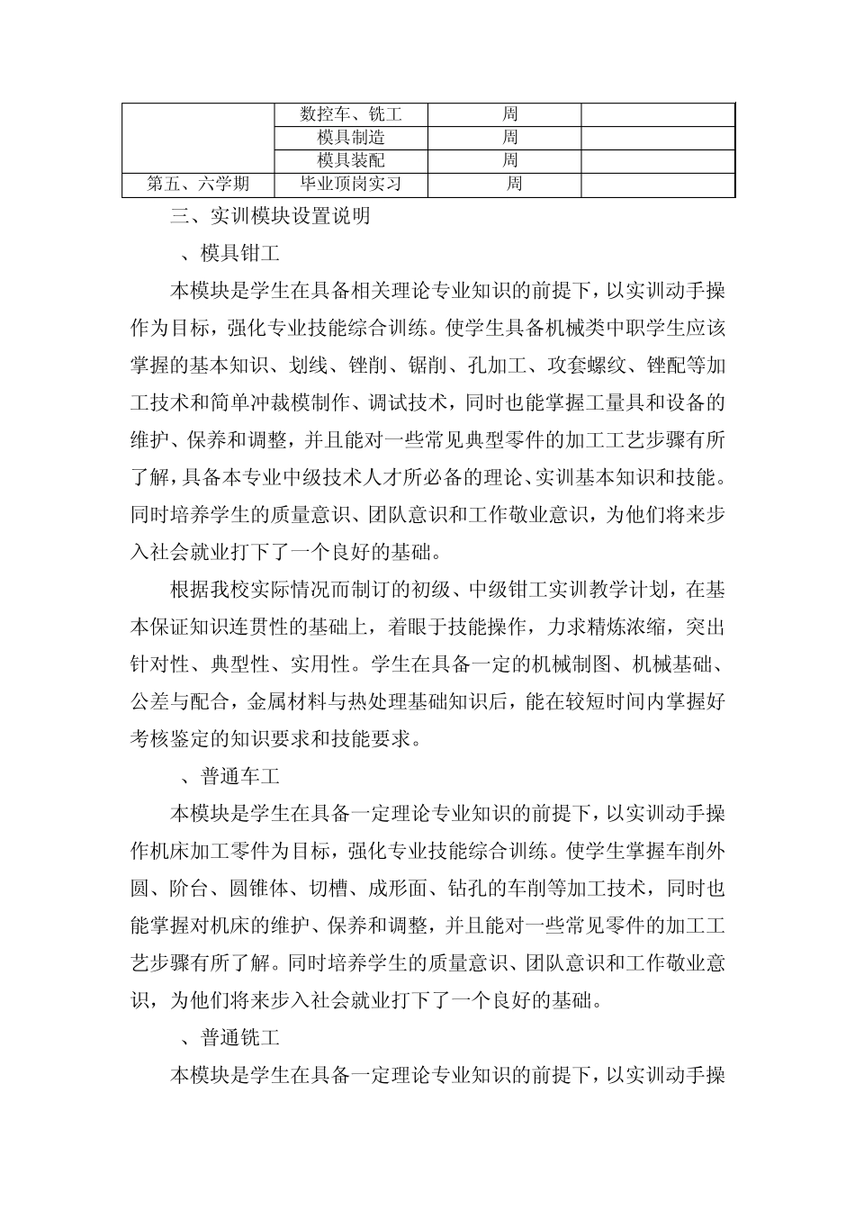 模具设计与制造专业实训课程标准_第2页