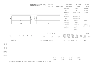 模具零件加工工序卡片集