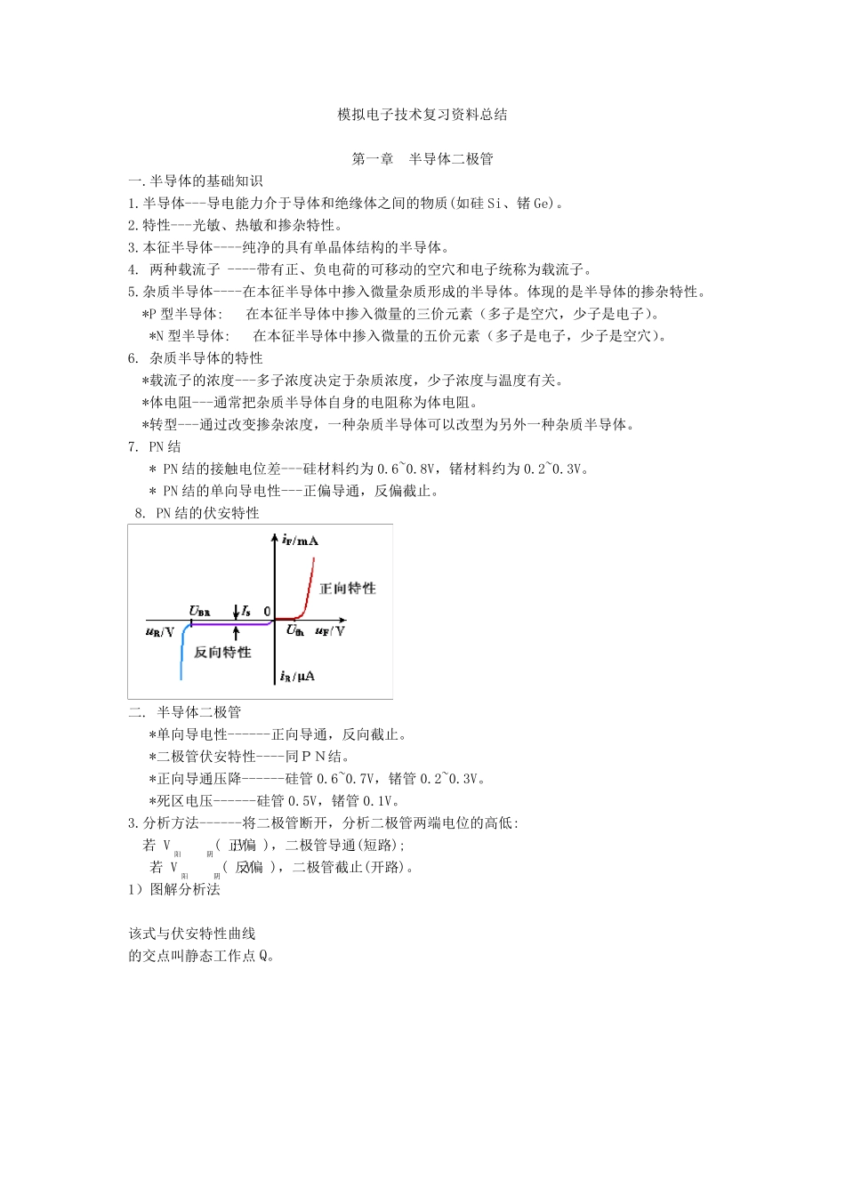 模拟电子技术基础_知识点总结_第1页
