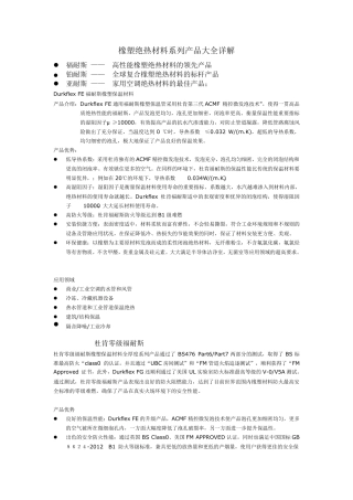 橡塑绝热材料产品系列大全详解