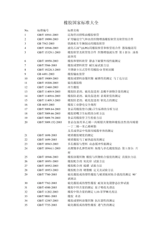 橡胶国家标准大全