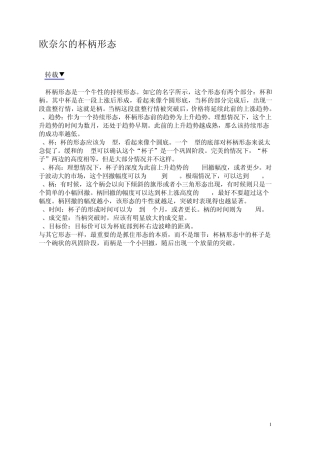 欧奈尔的杯柄形态.转载新浪博客